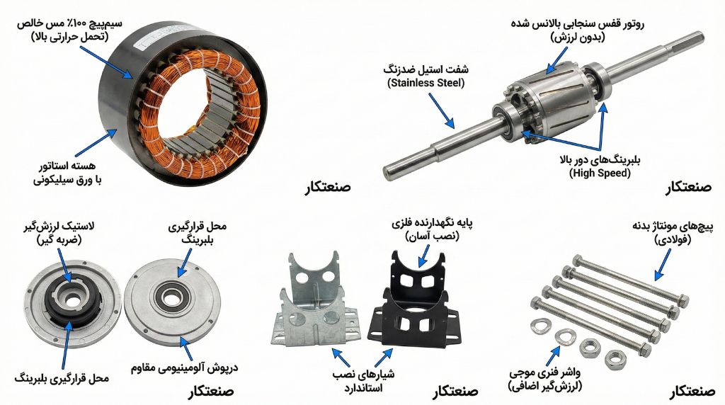 تصویر اجزای موتور فن کویل