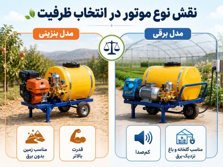 نقش نوع موتور در انتخاب ظرفیت