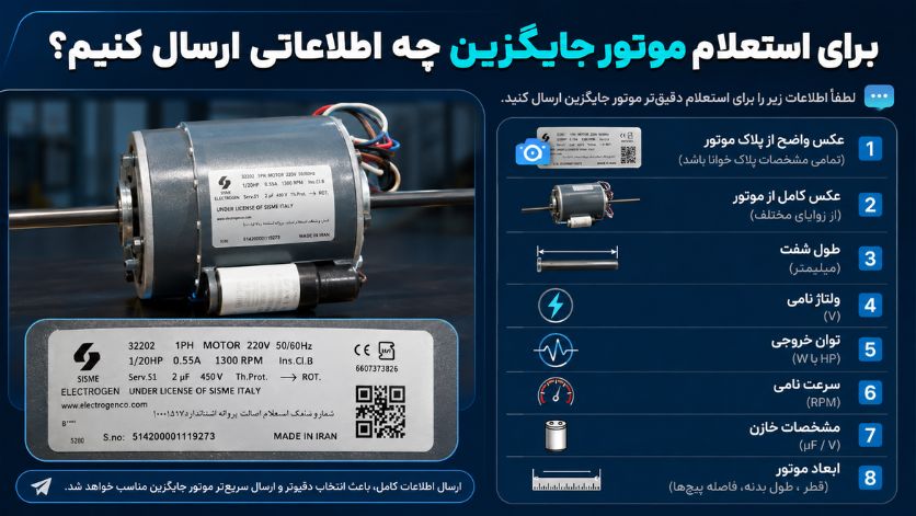 برای استعلام موتور جایگزین چه اطلاعاتی ارسال کنیم؟