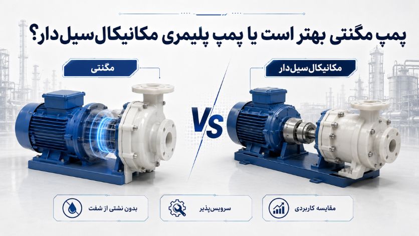 تفاوت پمپ مگنتی و پمپ پلیمری ؛ ۱۰ معیار مهم انتخاب 1 magnetic vs mechanical seal pump 1
