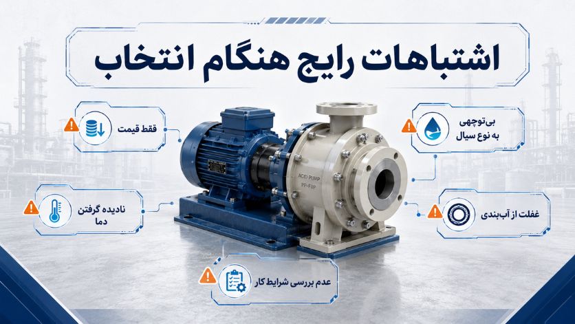 تفاوت پمپ مگنتی و پمپ پلیمری ؛ ۱۰ معیار مهم انتخاب 10 اشتباهات رایج هنگام انتخاب