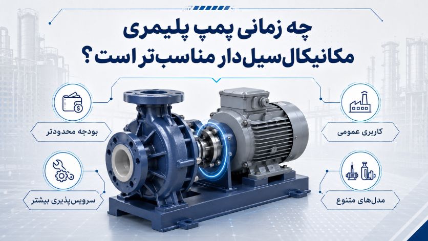 تفاوت پمپ مگنتی و پمپ پلیمری ؛ ۱۰ معیار مهم انتخاب 9 چه زمانی پمپ پلیمری مکانیکالسیلدار مناسبتر است؟