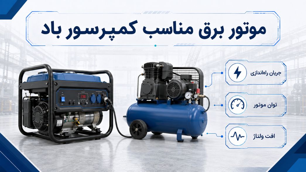 موتور برق مناسب دستگاه جوش و ابزارهای کارگاهی؛ چگونه توان مناسب را انتخاب کنیم؟ 6 موتور برق مناسب کمپرسور باد