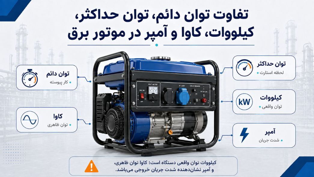 تفاوت توان دائم و حداکثر موتور برق، کیلووات، کاوا و آمپر در موتور برق 1 تفاوت توان دائم، توان حداکثر، کیلووات، کاوا و آمپر در موتور برق توان دائم موتور برق چیست؟
